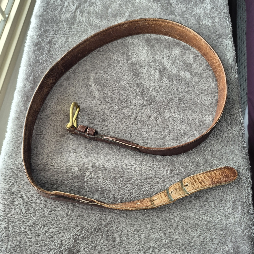 Coach Brown Leather Belt with Gold Buckle